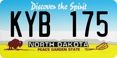 ND license plate KYB175