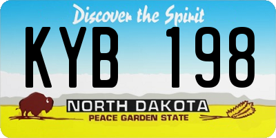ND license plate KYB198