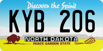 ND license plate KYB206