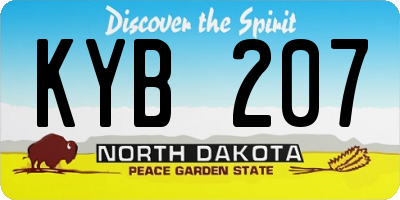 ND license plate KYB207