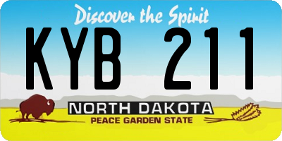 ND license plate KYB211