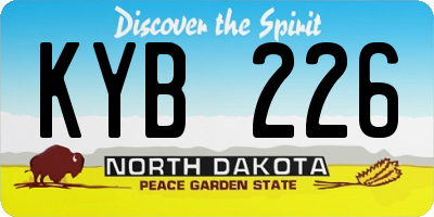 ND license plate KYB226