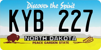 ND license plate KYB227