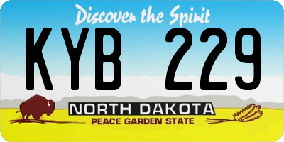ND license plate KYB229