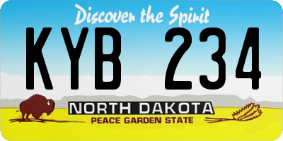 ND license plate KYB234