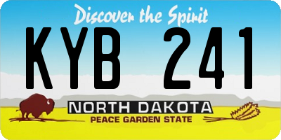 ND license plate KYB241