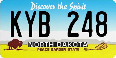 ND license plate KYB248