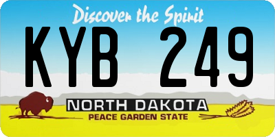 ND license plate KYB249