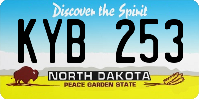 ND license plate KYB253