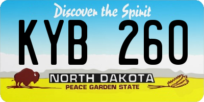 ND license plate KYB260