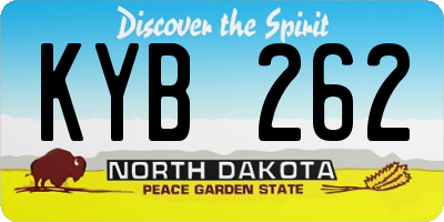 ND license plate KYB262