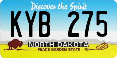 ND license plate KYB275