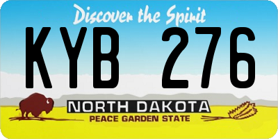 ND license plate KYB276