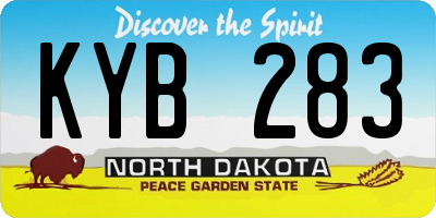 ND license plate KYB283