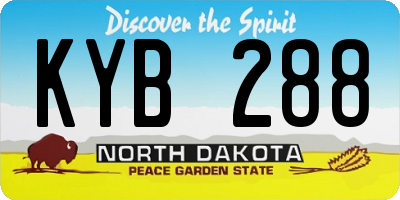 ND license plate KYB288