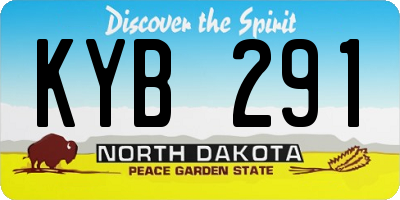 ND license plate KYB291