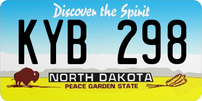 ND license plate KYB298