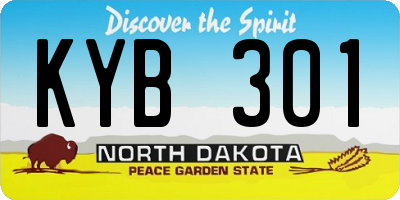 ND license plate KYB301