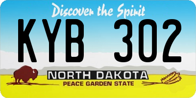 ND license plate KYB302