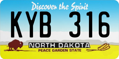 ND license plate KYB316