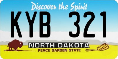 ND license plate KYB321
