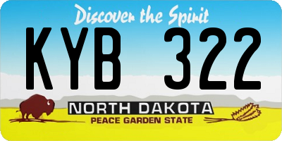 ND license plate KYB322