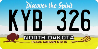 ND license plate KYB326