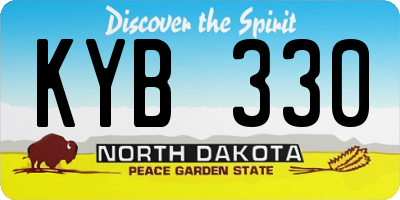 ND license plate KYB330