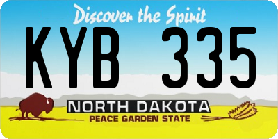 ND license plate KYB335