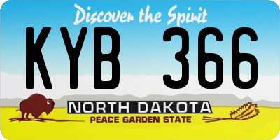 ND license plate KYB366