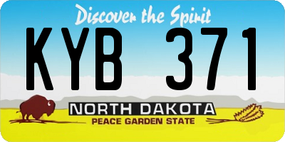 ND license plate KYB371