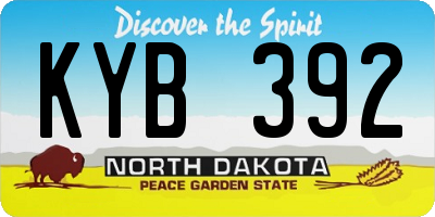 ND license plate KYB392