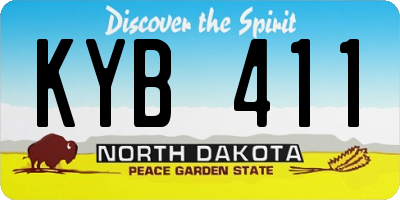 ND license plate KYB411