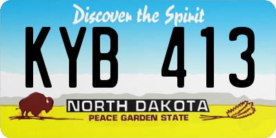 ND license plate KYB413