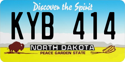 ND license plate KYB414