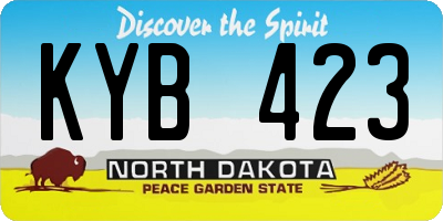 ND license plate KYB423