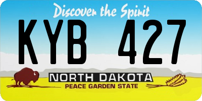 ND license plate KYB427