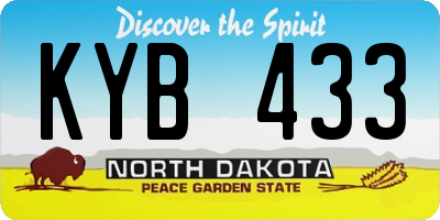 ND license plate KYB433