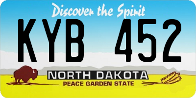 ND license plate KYB452