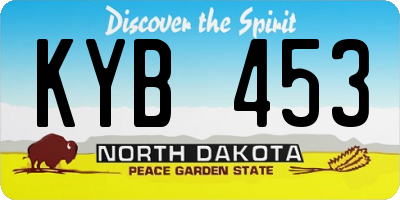 ND license plate KYB453