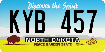 ND license plate KYB457