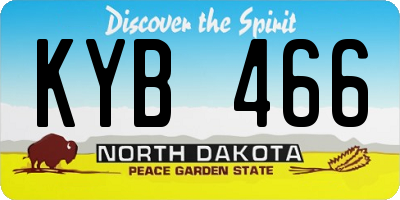 ND license plate KYB466