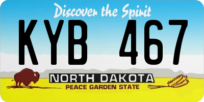 ND license plate KYB467