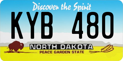 ND license plate KYB480