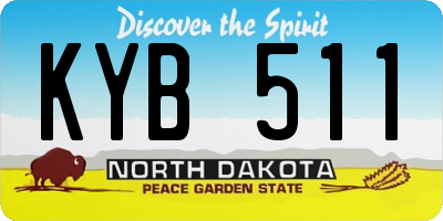 ND license plate KYB511