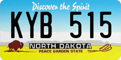 ND license plate KYB515