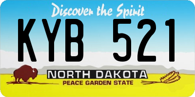 ND license plate KYB521
