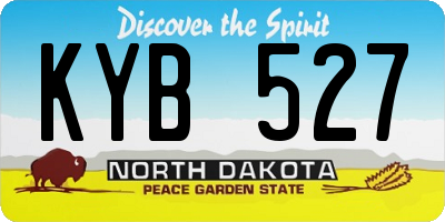 ND license plate KYB527
