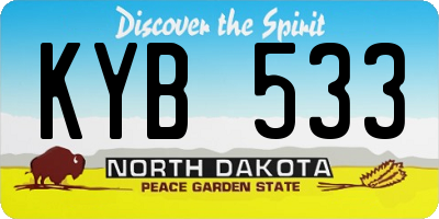 ND license plate KYB533
