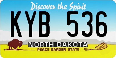 ND license plate KYB536